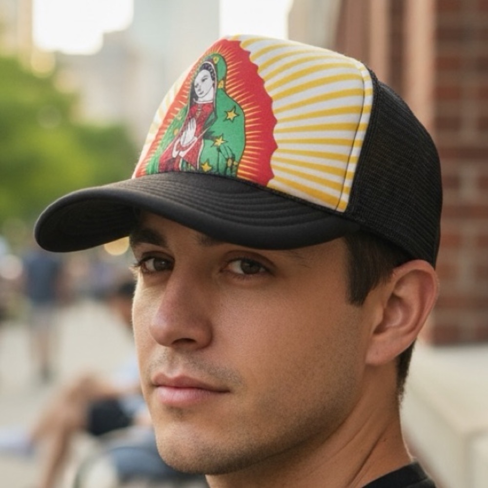 Our Lady of Guadalupe Mesh Adjustable Trucker Billed Cap Hat Unisex